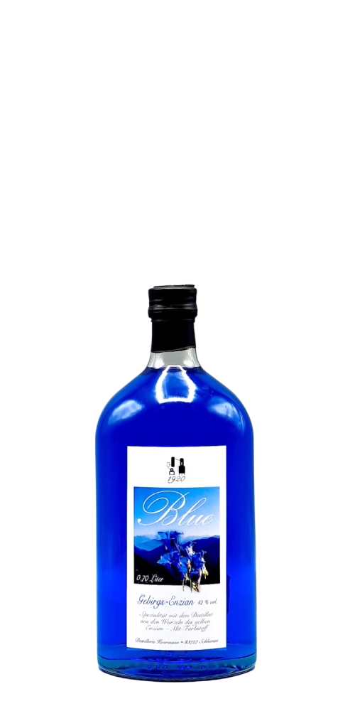 Bild 1 von Blue Gebirgs-Enzian 42 % vol. (mit Farbstoff) Ginflasche | Inhalt: 0,70 L