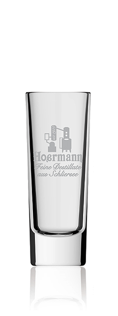 Bild 1 von Stamper Indro mit  Logo Destillerie Hoermann | max. 6  cl. | Inhalt: 0,02 L + 0,04 L