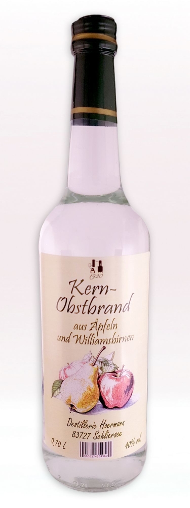 Bild 1 von Kern-Obstbrand 40 % vol. aus Äpfeln u.Williamsbirnen | Inhalt: 0,70 L