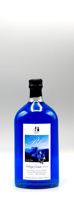 Bild 1 von Blue Gebirgs-Enzian 42 % (mit Farbstoff) Ginflasche | Inhalt: 0,70 L