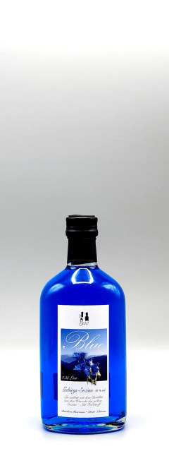 Bild 1 von Blue Gebirgs-Enzian 42 % (mit Farbstoff) Ginflasche | Inhalt: 0,35 L