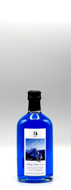 Bild 1 von Blue Gebirgs-Enzian 42 % vol. (mit Farbstoff) Ginflasche | Inhalt: 0,35 L